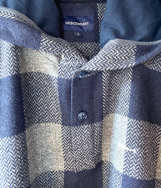 DESCENDANT/MOLE HOODED LS SHIRT FULL SIZE (NAVY)