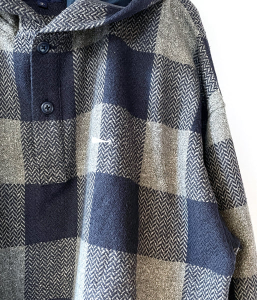 DESCENDANT/MOLE HOODED LS SHIRT FULL SIZE (NAVY)