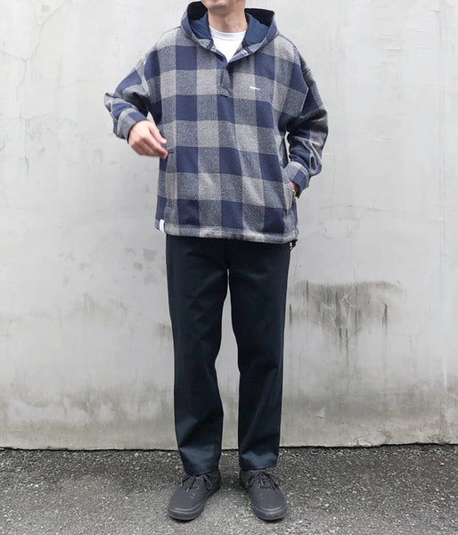 DESCENDANT/MOLE HOODED LS SHIRT FULL SIZE (NAVY)