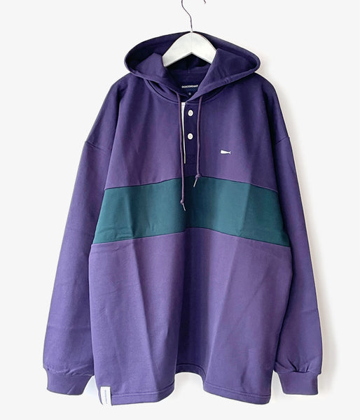 DESCENDANT/BERRYS HENLEY NECK HOODED LS (PURPLE)