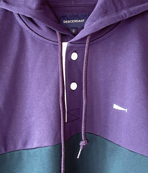 DESCENDANT/BERRYS HENLEY NECK HOODED LS (PURPLE)