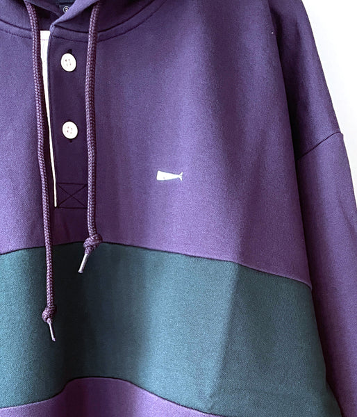 DESCENDANT/BERRYS HENLEY NECK HOODED LS (PURPLE)