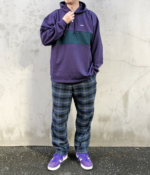 DESCENDANT/BERRYS HENLEY NECK HOODED LS (PURPLE)