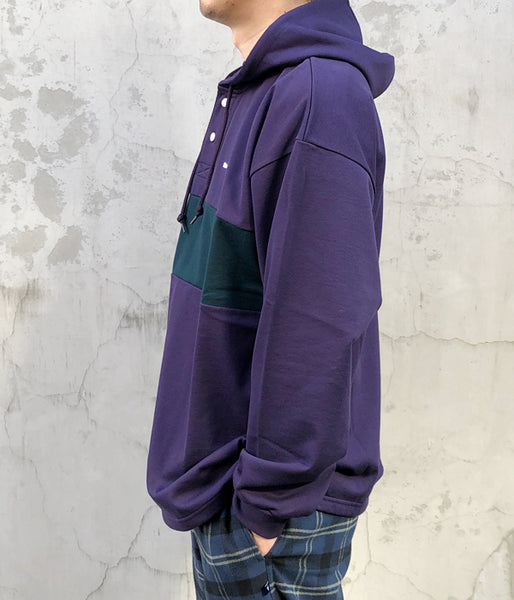 DESCENDANT/BERRYS HENLEY NECK HOODED LS (PURPLE)