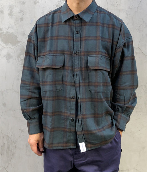 DESCENDANT/VANNING PLAID LS SHIRT FULL SIZE (GREEN)