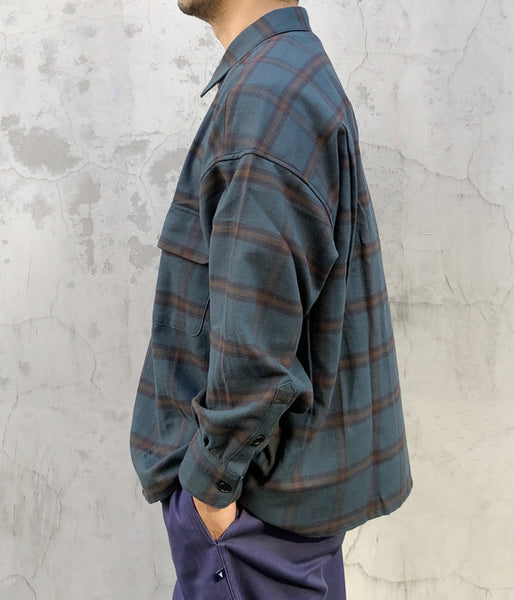 DESCENDANT/VANNING PLAID LS SHIRT FULL SIZE (GREEN)