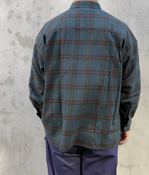 DESCENDANT/VANNING PLAID LS SHIRT FULL SIZE (GREEN)