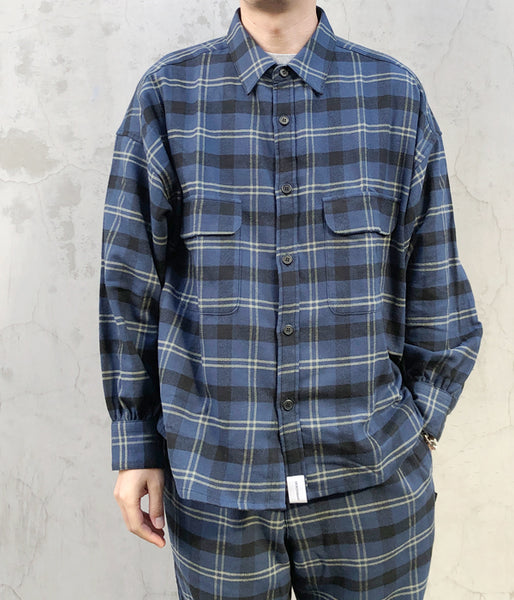 DESCENDANT/VANNING PLAID LS SHIRT FULL SIZE (NAVY)