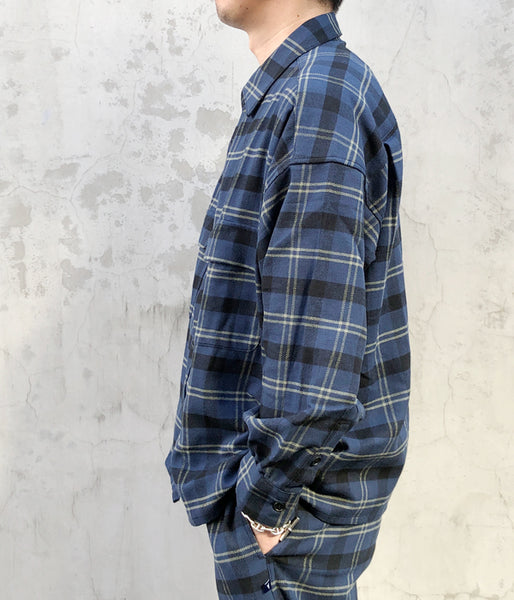 DESCENDANT/VANNING PLAID LS SHIRT FULL SIZE (NAVY)