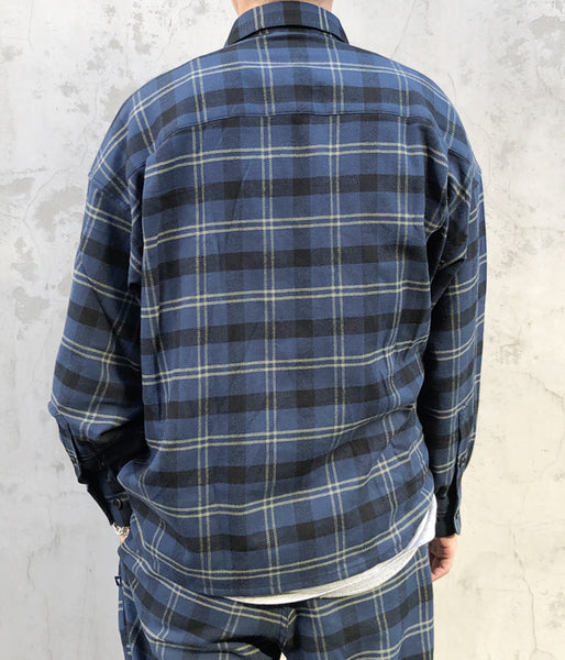 DESCENDANT/VANNING PLAID LS SHIRT FULL SIZE (NAVY)