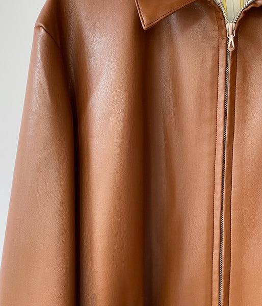 DIGAWEL/SYNTHETIC LEATHER HALF COAT (BRWON)