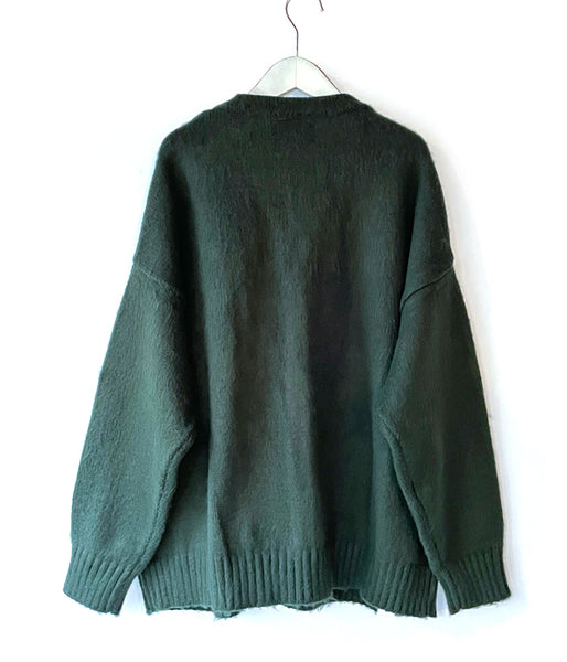 DESCENDANT/NURSE KNIT CARDIGAN (GREEN)