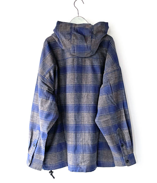 DESCENDANT/MOLE HOODED PLAID SHIRT (GRAY)