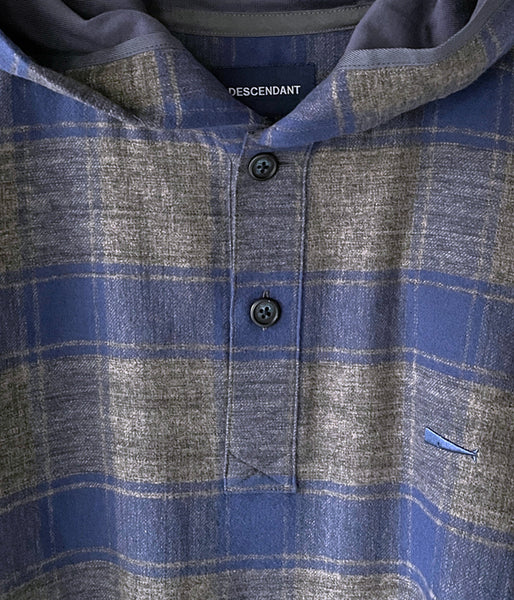 DESCENDANT/MOLE HOODED PLAID SHIRT (GRAY)