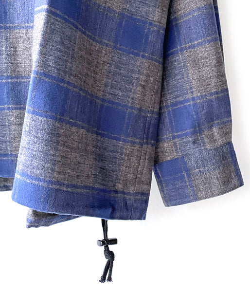 DESCENDANT/MOLE HOODED PLAID SHIRT (GRAY)