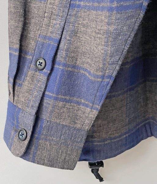 DESCENDANT/MOLE HOODED PLAID SHIRT (GRAY)