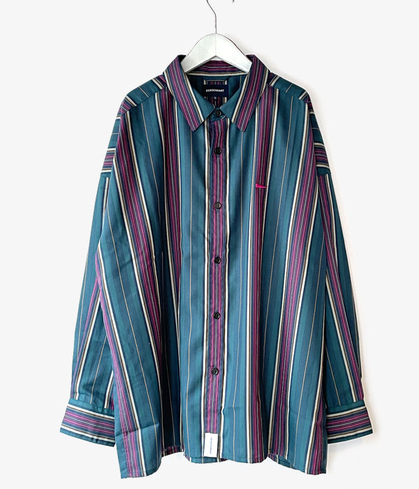 DESCENDANT/CHIEF MULTI STRIPE LS SHIRT FULL (GREEN)