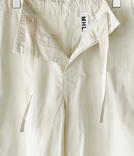 MHL./SUPERFINE COTTON TWILL PANTS WOMENS (ECRU)