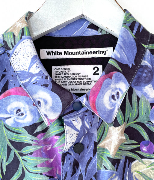 White Mountaineering/FRUIT PATTERN HALF SLEEVES SHIRT (BLACK)