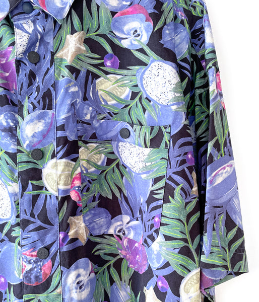 White Mountaineering/FRUIT PATTERN HALF SLEEVES SHIRT (BLACK)