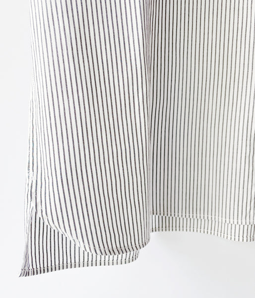 MHL./COTTON LINEN STRIPE SS SHIRT (WHITE)