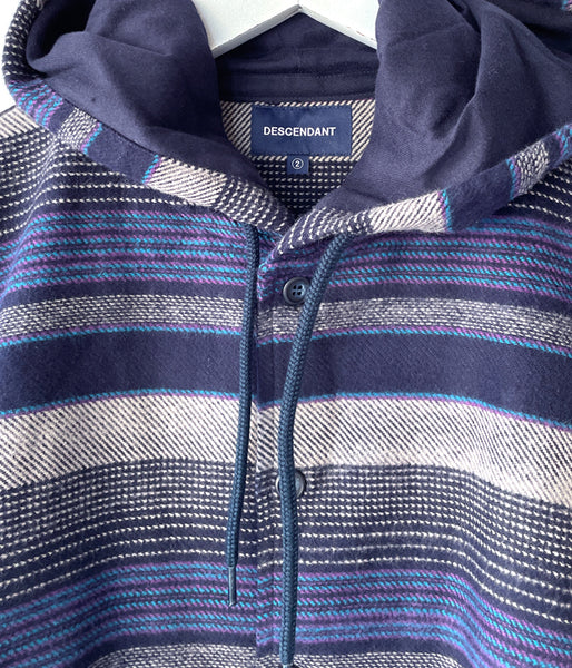 DESCENDANT/MULE HOODED LS SHIRT (NAVY)
