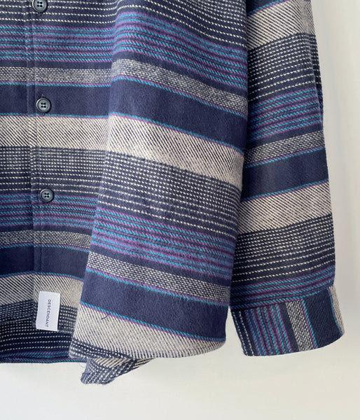 DESCENDANT/MULE HOODED LS SHIRT (NAVY)