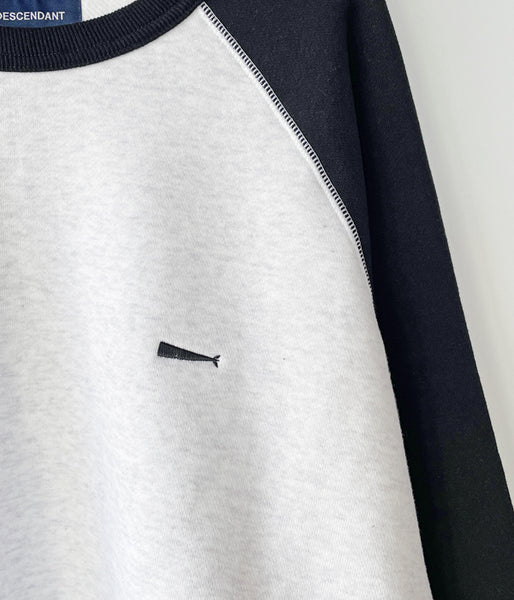 DESCENDANT/E.P CREW NECK (WHITE×BLACK)