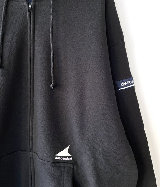DESCENDANT/CETUS ZIP HOODY (BLACK)