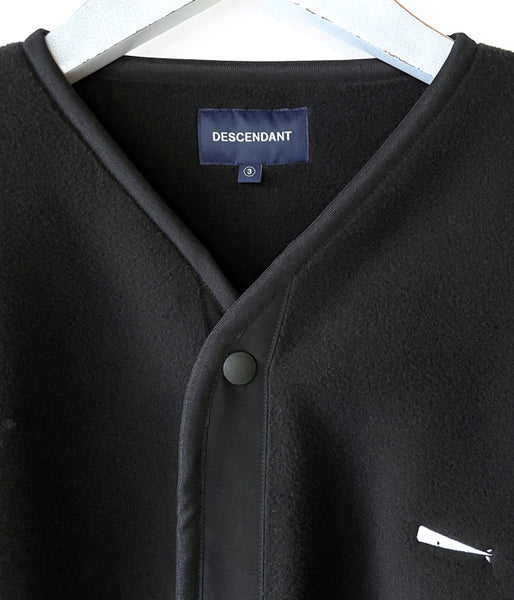 DESCENDANT/KNOT FLEECE CARDIGAN (BLACK)