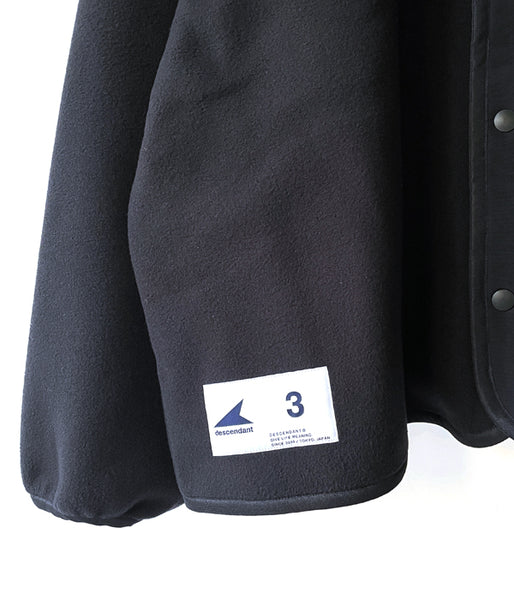 DESCENDANT/KNOT FLEECE CARDIGAN (BLACK)
