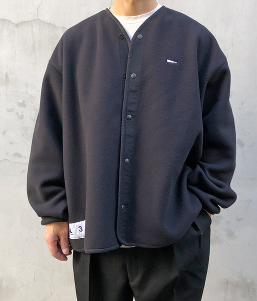 DESCENDANT/KNOT FLEECE CARDIGAN (BLACK)