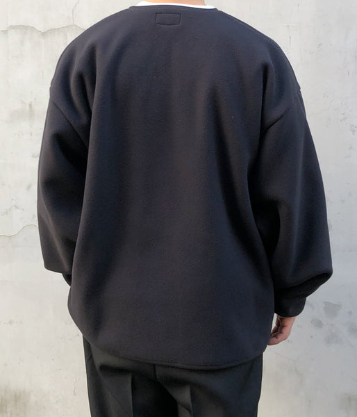 DESCENDANT/KNOT FLEECE CARDIGAN (BLACK)