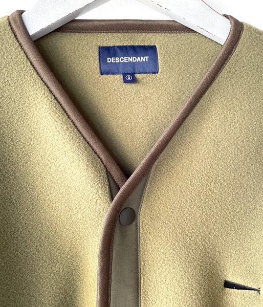 DESCENDANT/KNOT FLEECE CARDIGAN (OLIVE DRAB)