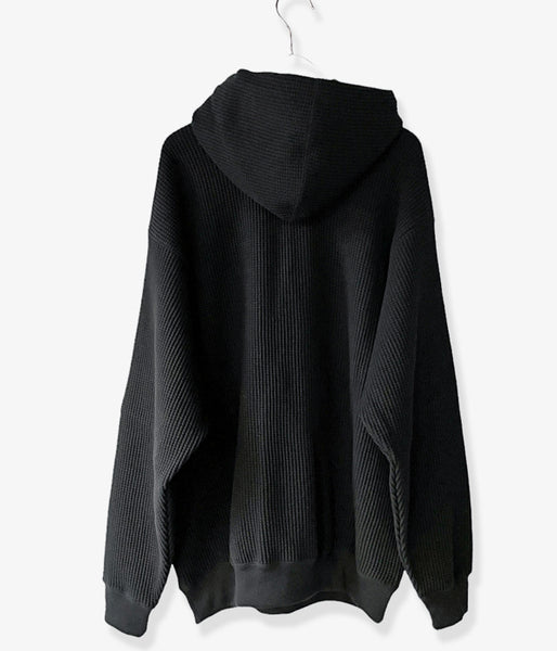DESCENDANT/CACHALOT WAFFLE HOODY (BLACK)