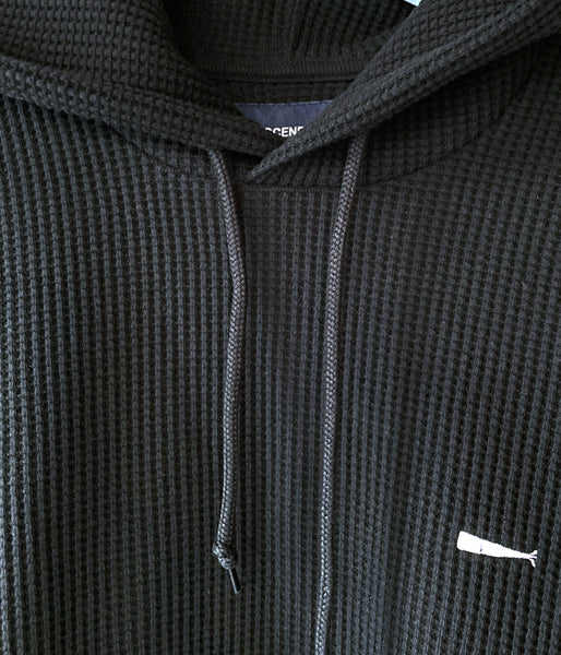DESCENDANT/CACHALOT WAFFLE HOODY (BLACK)