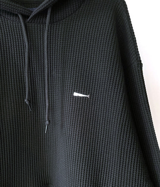 DESCENDANT/CACHALOT WAFFLE HOODY (BLACK)