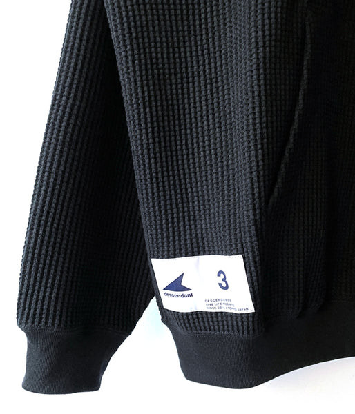 DESCENDANT/CACHALOT WAFFLE HOODY (BLACK)