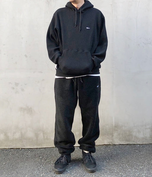 DESCENDANT/CACHALOT WAFFLE HOODY (BLACK)