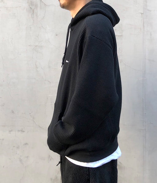 DESCENDANT/CACHALOT WAFFLE HOODY (BLACK)