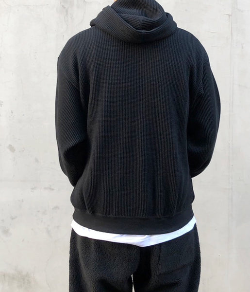 DESCENDANT/CACHALOT WAFFLE HOODY (BLACK)