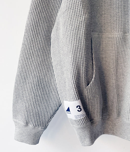DESCENDANT/CACHALOT WAFFLE HOODY (GRAY)