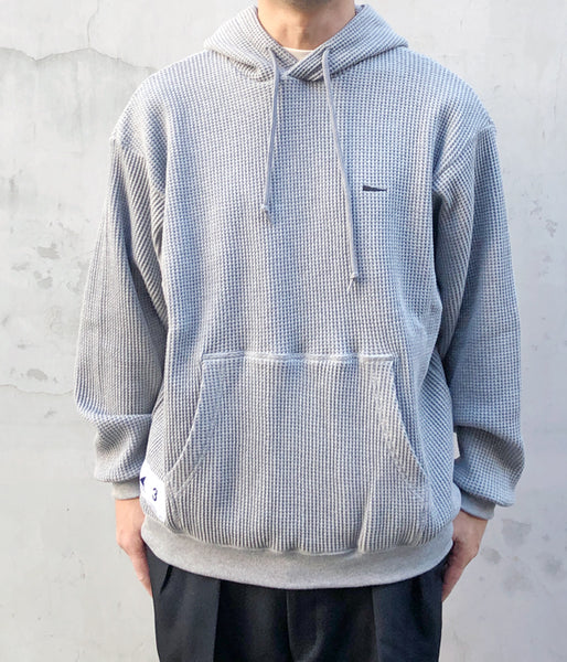 DESCENDANT/CACHALOT WAFFLE HOODY (GRAY)