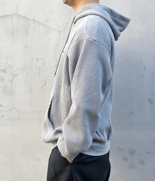 DESCENDANT/CACHALOT WAFFLE HOODY (GRAY)