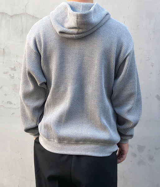 DESCENDANT/CACHALOT WAFFLE HOODY (GRAY)