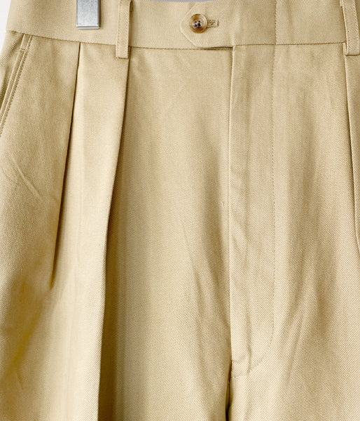 INTERIM/FRENCH ARMY CHINO 2-TUCK WIDE TAPERED SLACKS (BEIGE)