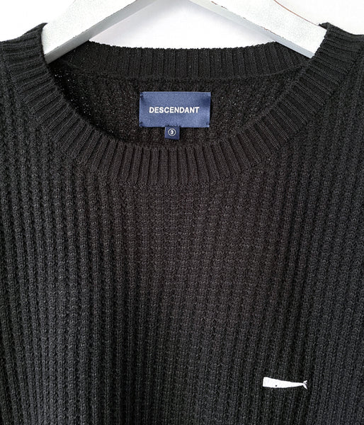 DESCENDANT/GAUFRE KNIT WAFFLE (BLACK)