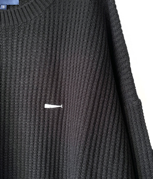 DESCENDANT/GAUFRE KNIT WAFFLE (BLACK)