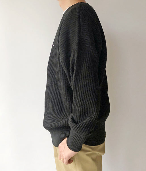 DESCENDANT/GAUFRE KNIT WAFFLE (BLACK)