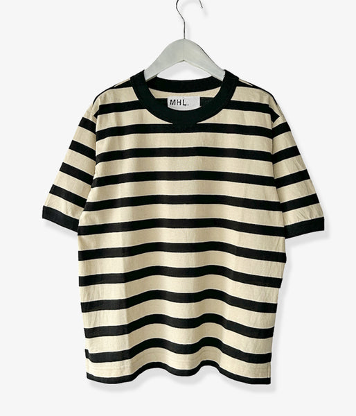 MHL./COTTON LINEN STRIPE JERSEY SS WOMENS (NATURAL)